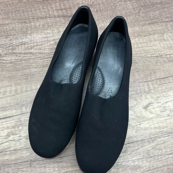 SAS Bliss Womens Shoes Size 7.5 Wide Comfort Black Wedge Slip On Made In USA - Picture 9 of 10